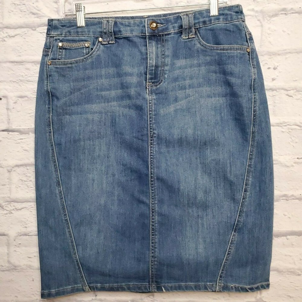 Christopher & Banks Stretch Denim Skirt Size 10